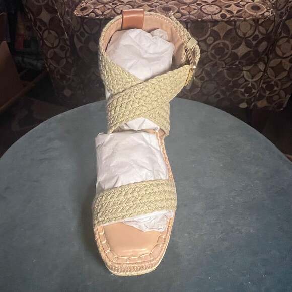 Steve Madden Cali Cream Braided Crochet Espadrille Wedge Sandals - Picture 5 of 9